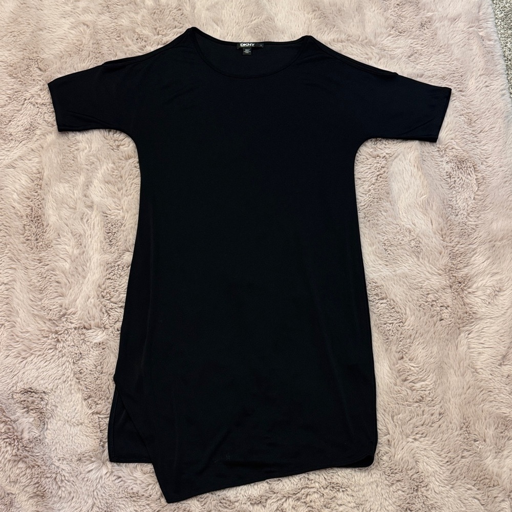 DKNY cold shoulder LBD shift dress